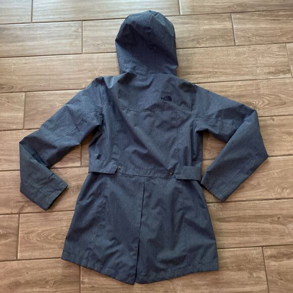 Womens The North Face Waterproof Dryvent Hooded Rain Gray Jacket Size Small - Picture 8 of 13